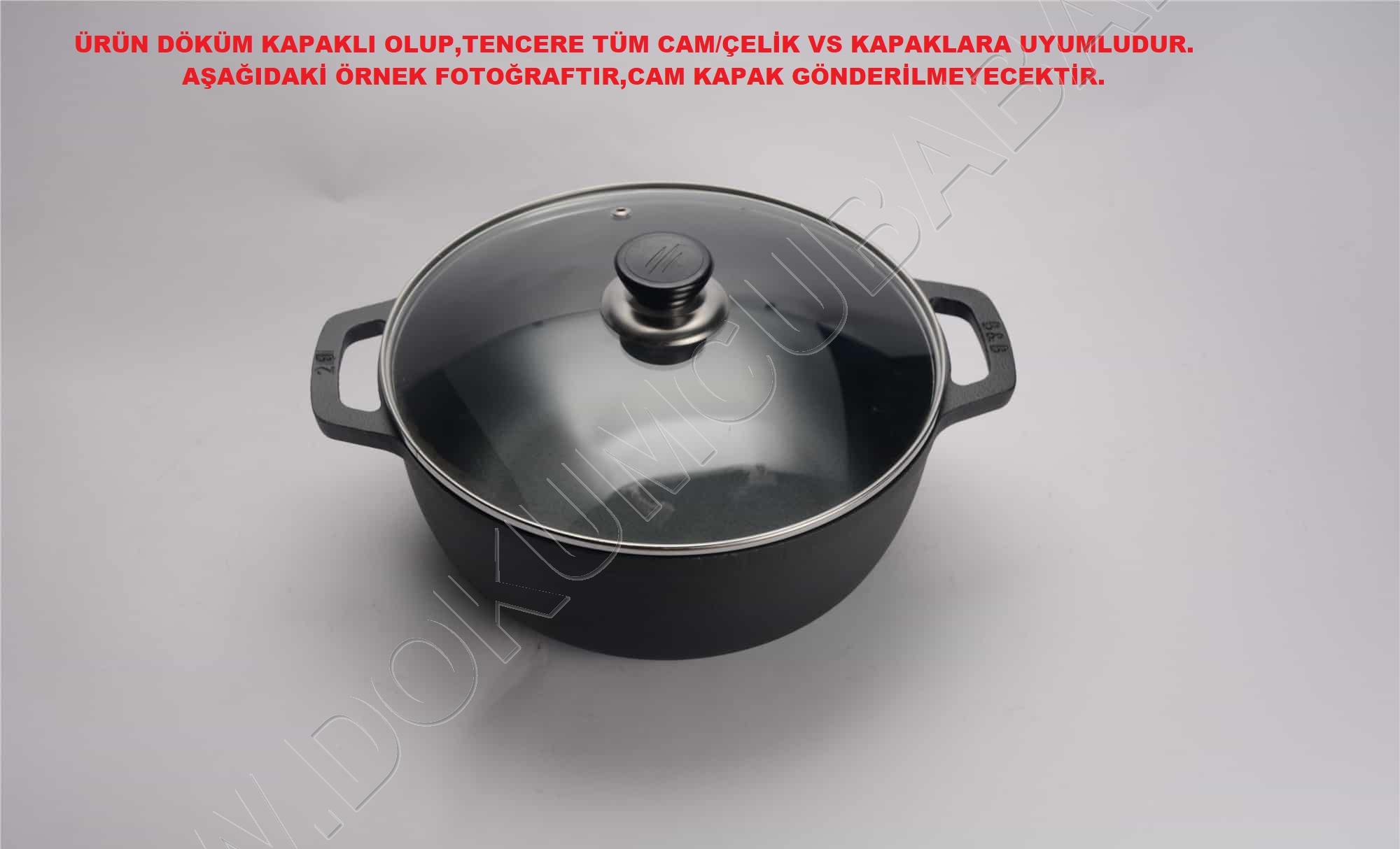 Kaplamasız döküm tencere sığ 28cm(2020 ÜRETİM)